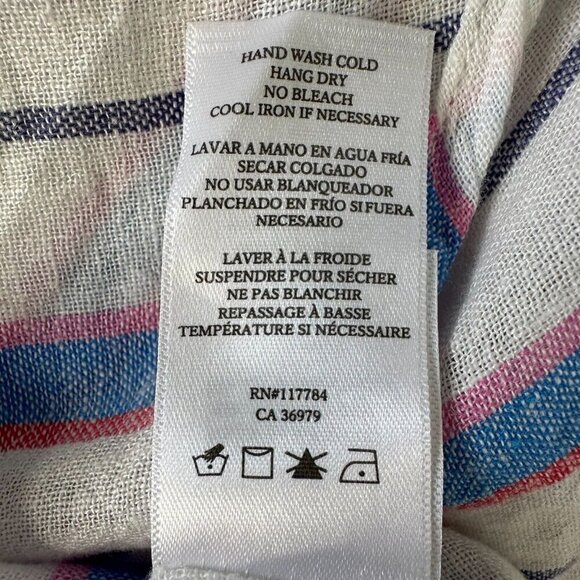 Rails Thea Tahiti Stripe Shirt Size S Cropped Tie Front - Picture 11 of 12